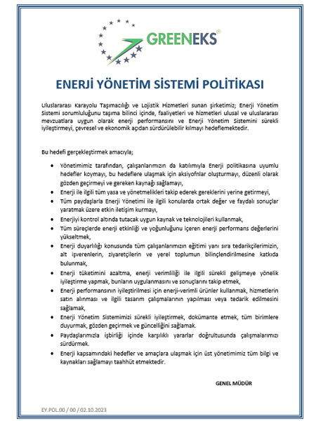 Enerji Yönetim Sistemi Politikası